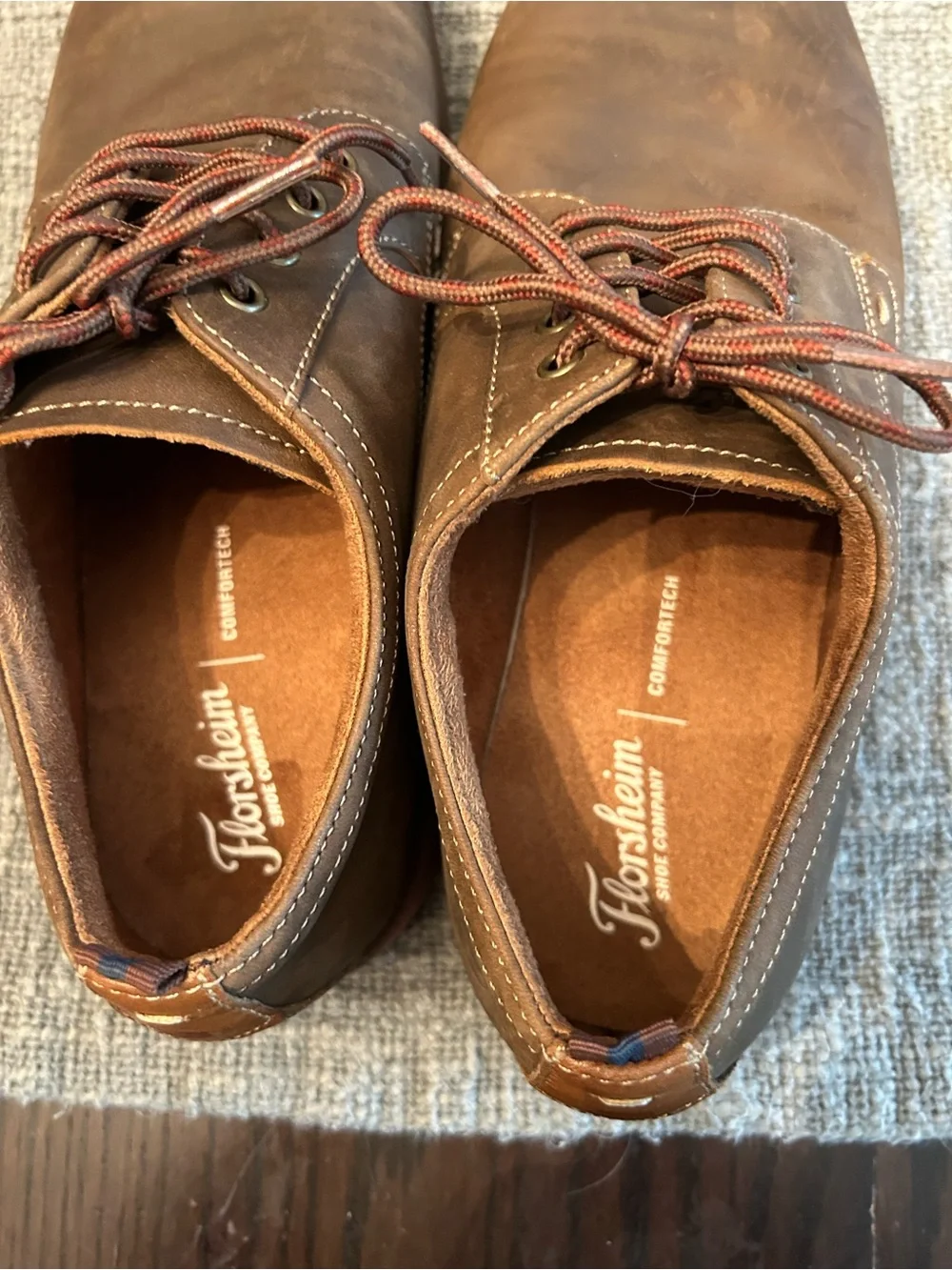 Florsheim Kids Comfortech Oxford Plain Toe Brown Casual Shoes 16630-215 Sz 7